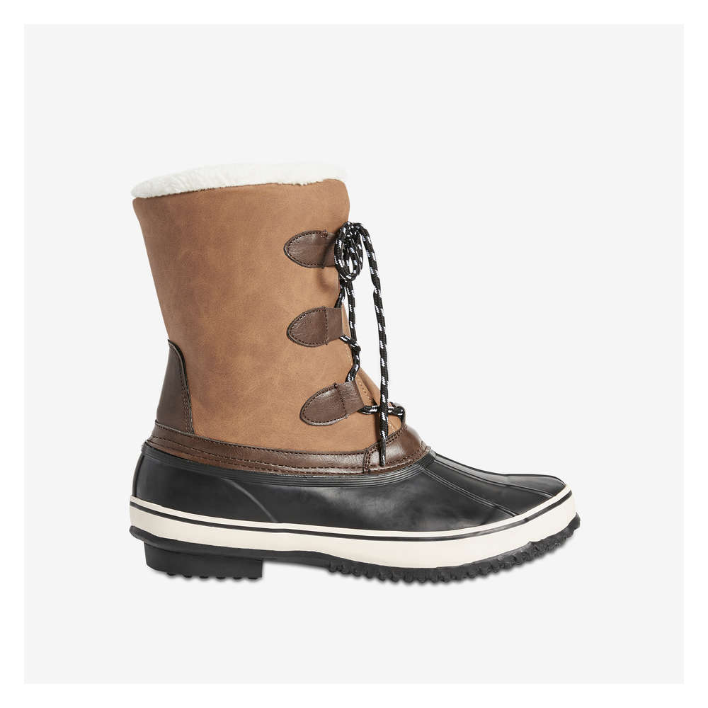 Lace-Up Snow Boots in Light Brown from 