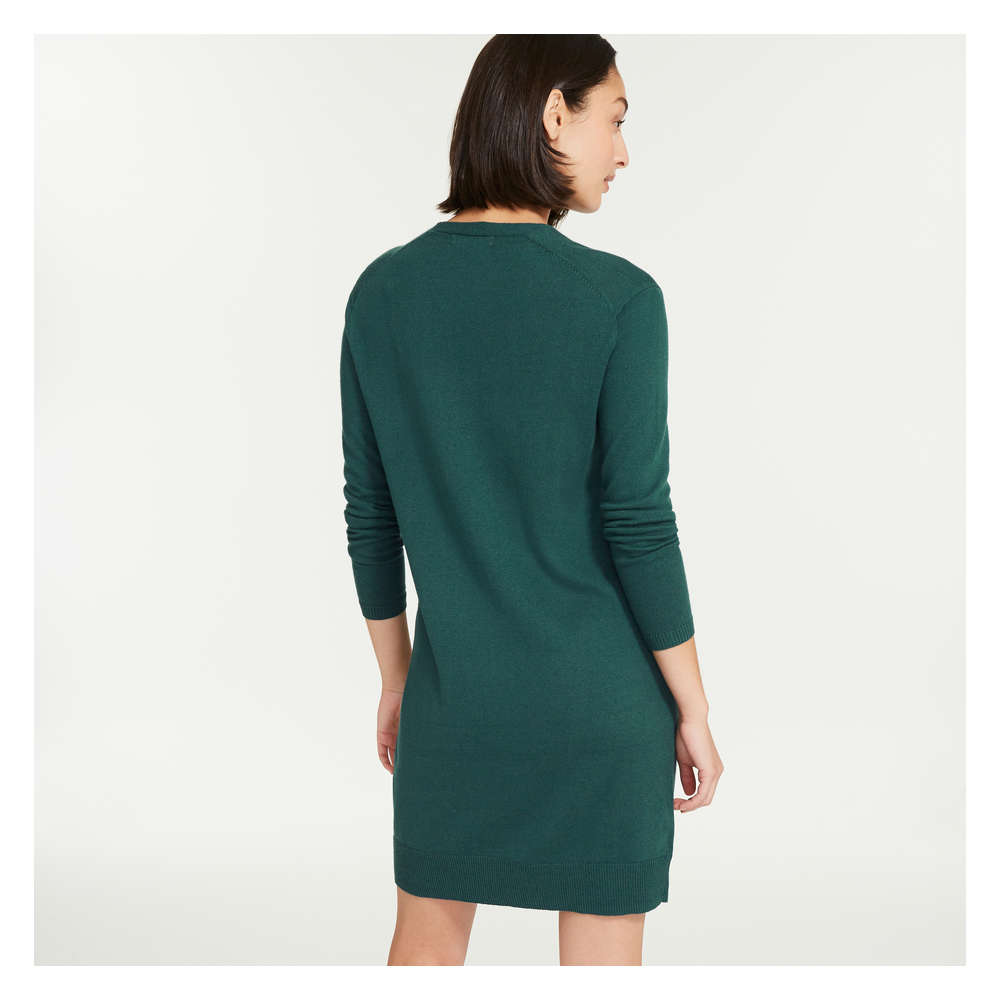 green sweater dress