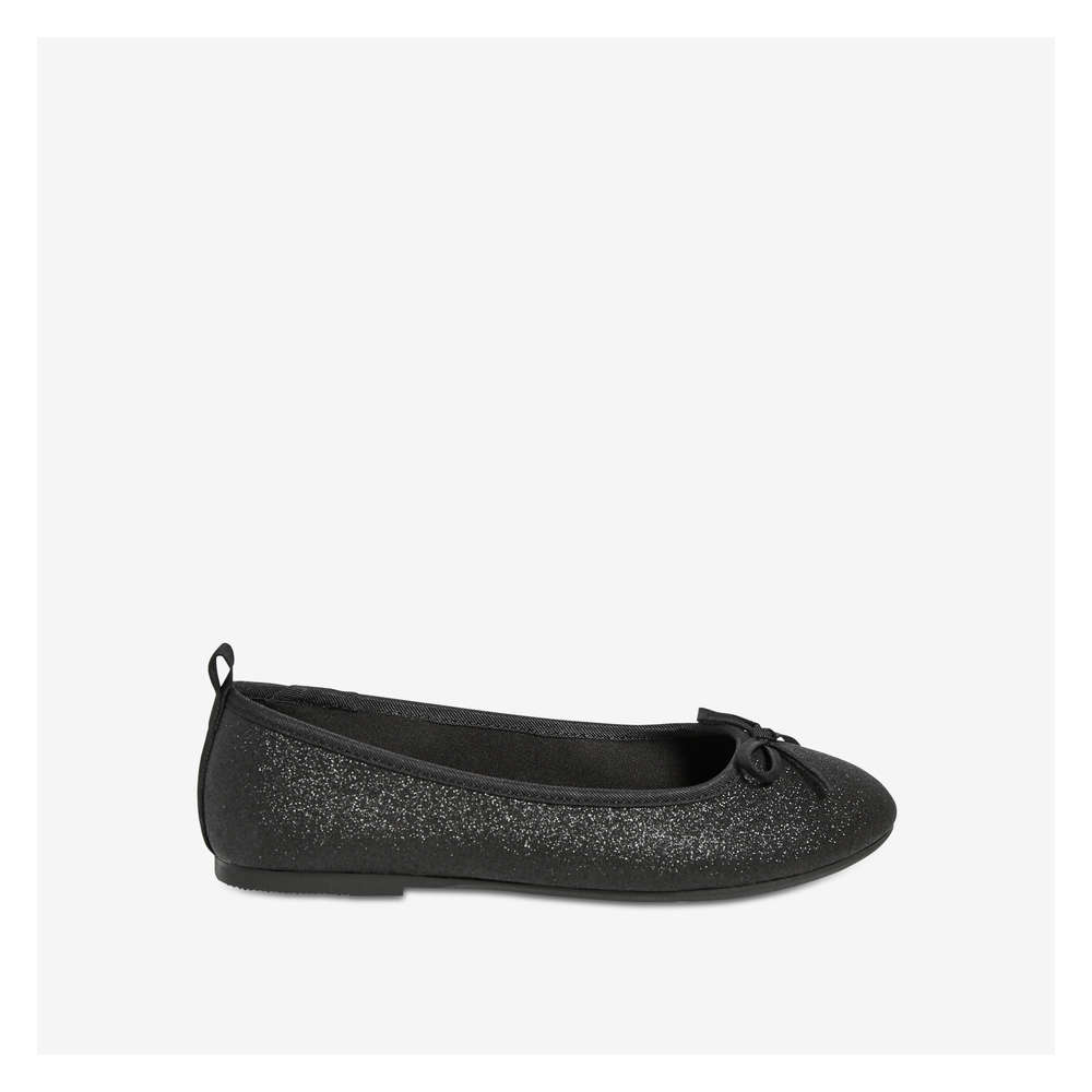 black sparkly ballet flats
