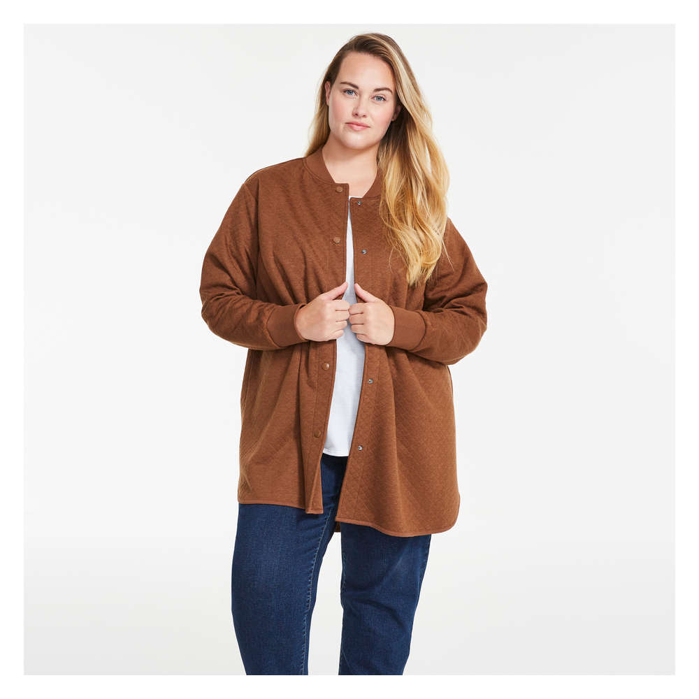 Joe Fresh Women+ Quilted Knit Bomber 