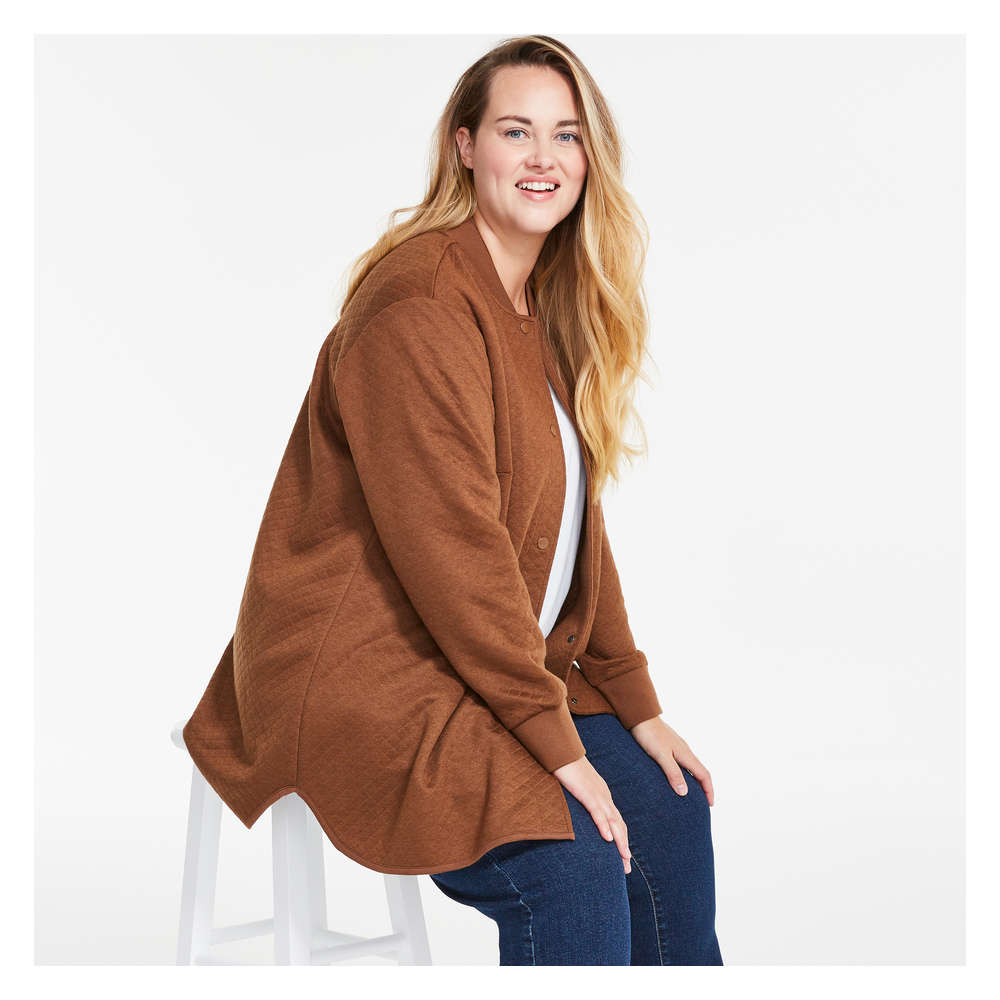 Joe Fresh Women+ Quilted Knit Bomber 