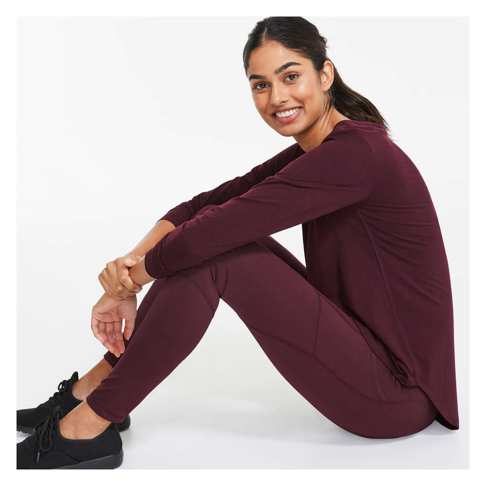 burgundy active leggings