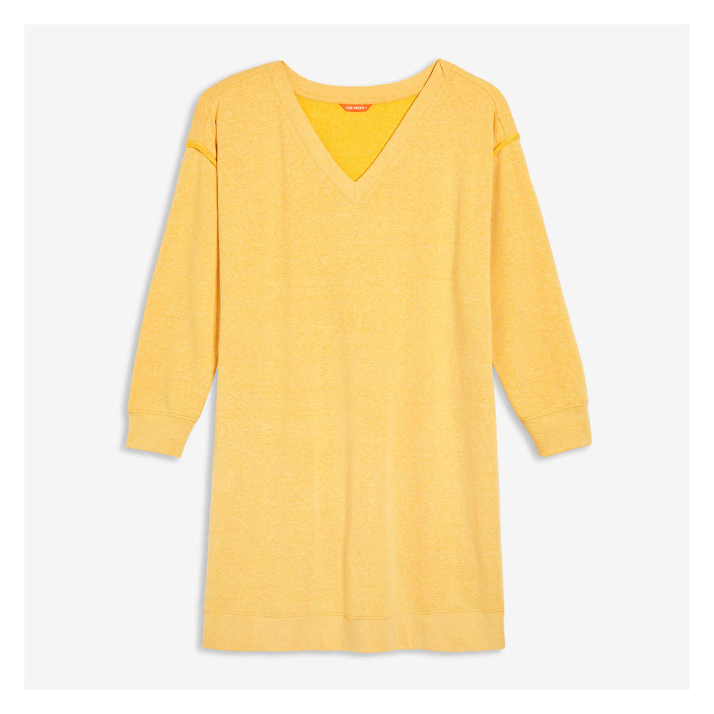 yellow sweatshirt dress