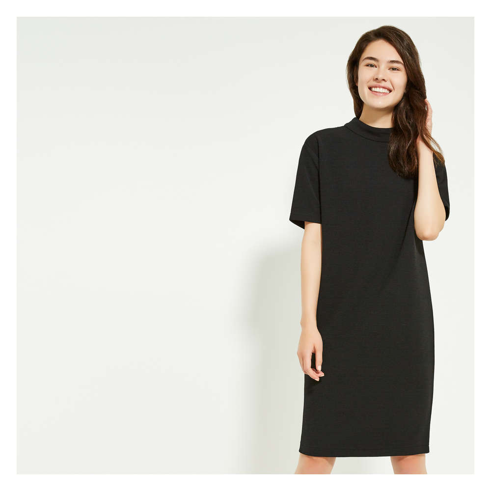 black turtleneck dress