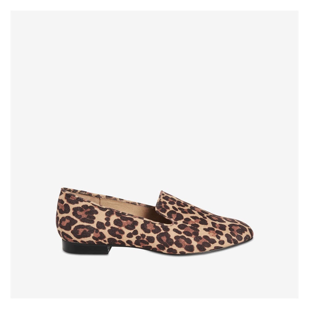 Leopard Print Loafers in Natural from 