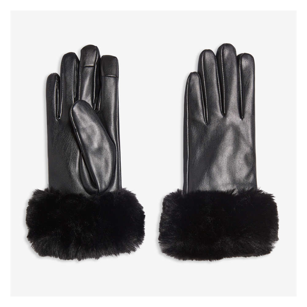 fur cuff gloves