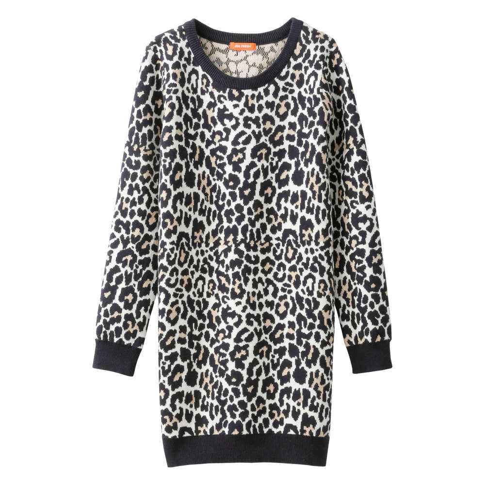 leopard print sweater dress