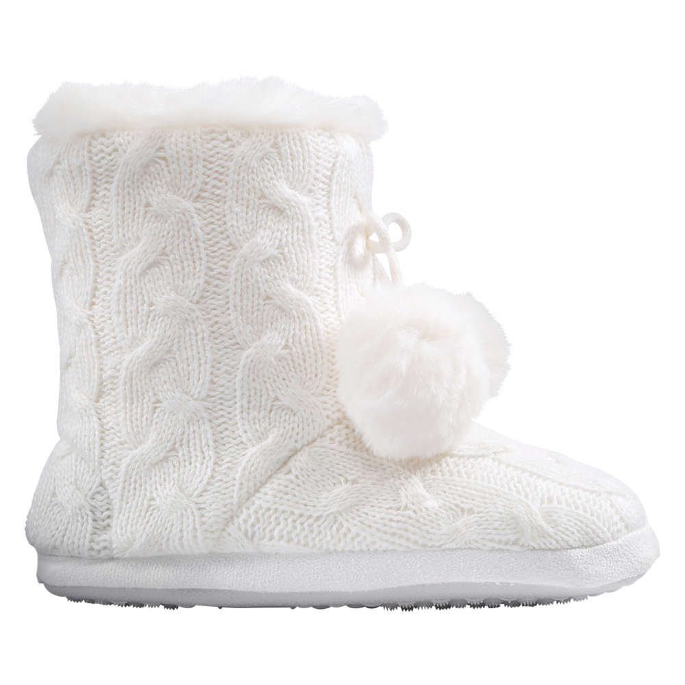 cable knit slipper boots