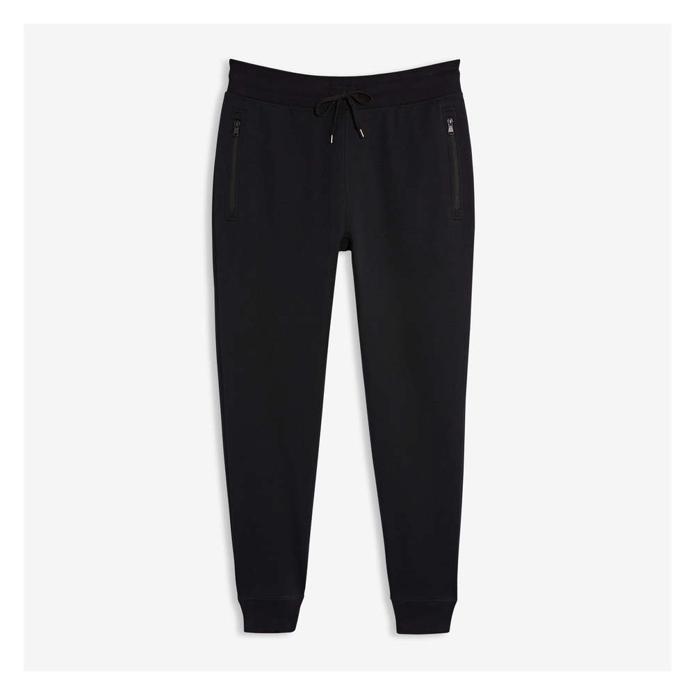 black joggers with zip pockets
