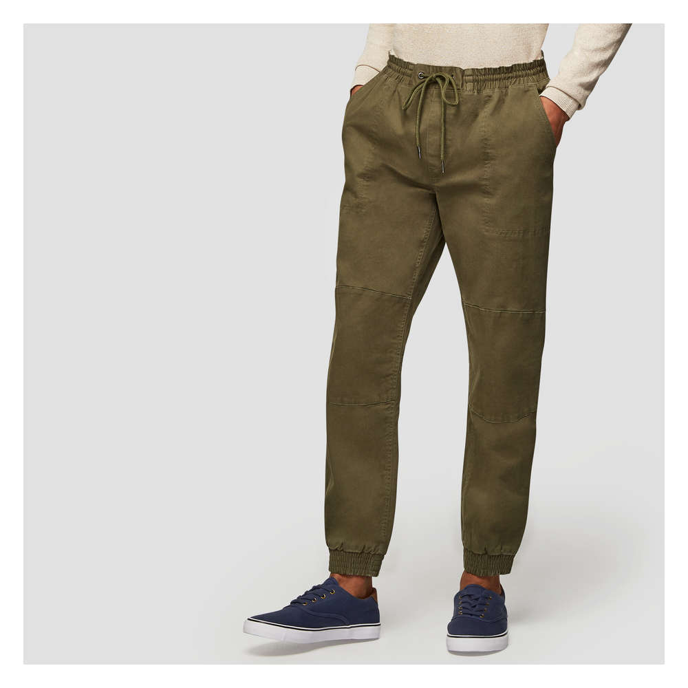 green twill joggers