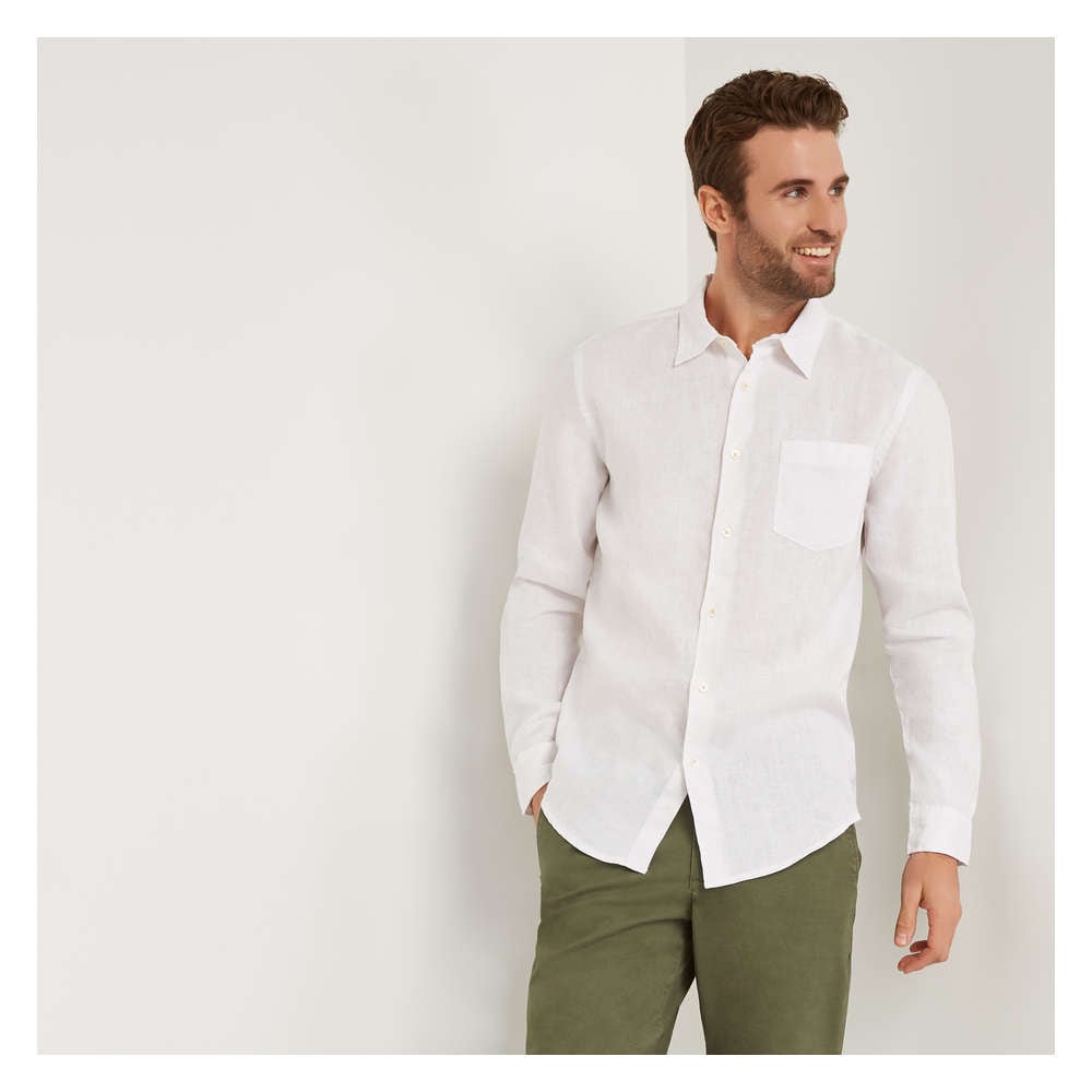 white linen dress shirt