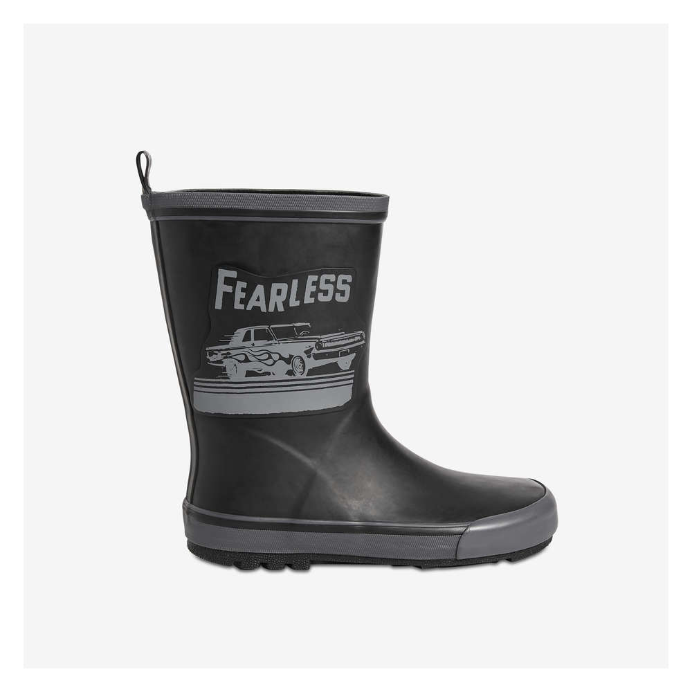 boys black rubber boots