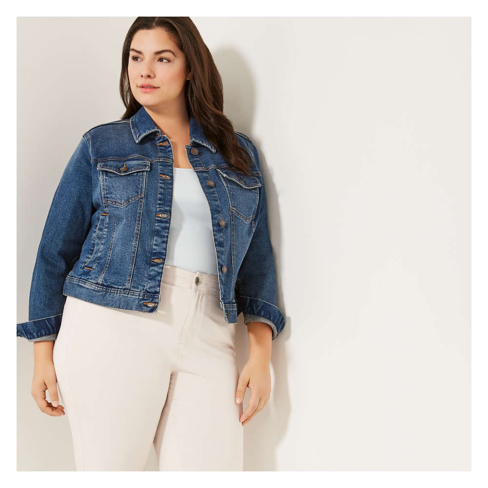 Joe Fresh Veste en denim délavé moyen Femmes+ 1 ea, 39,00 $/1ch
