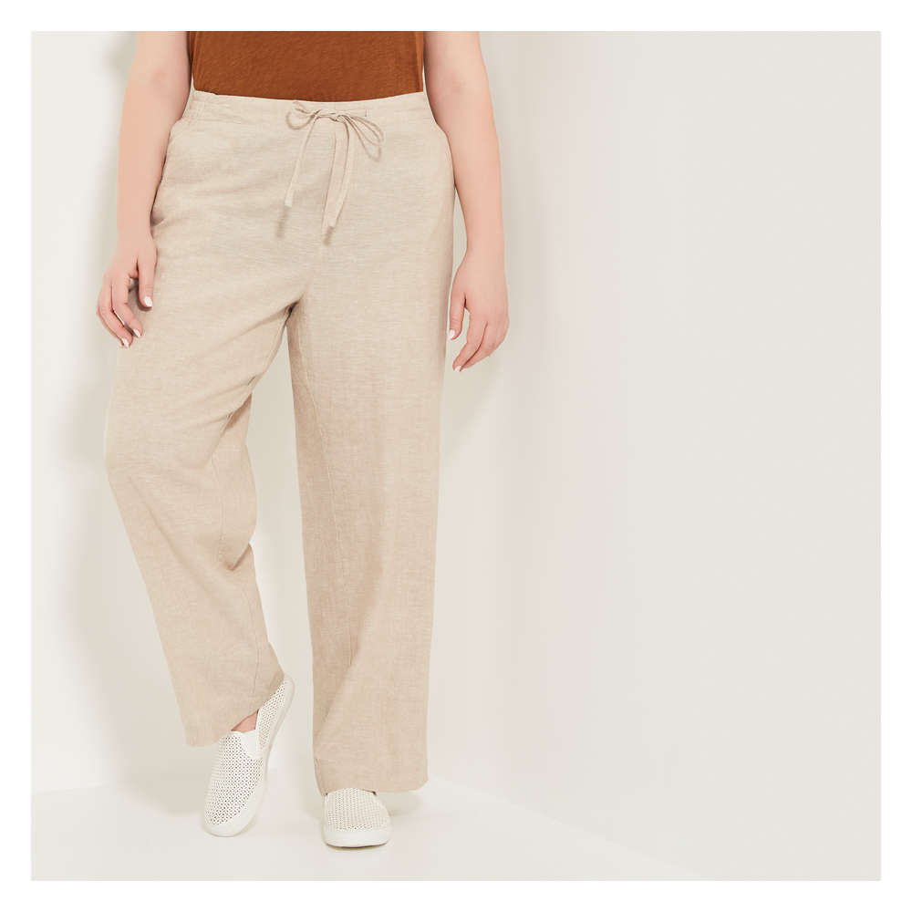 khaki linen pants