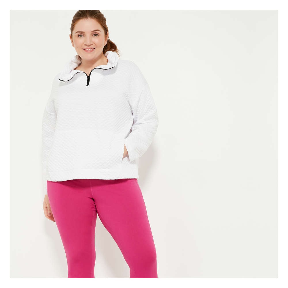 womens quilted quarter zip pullover