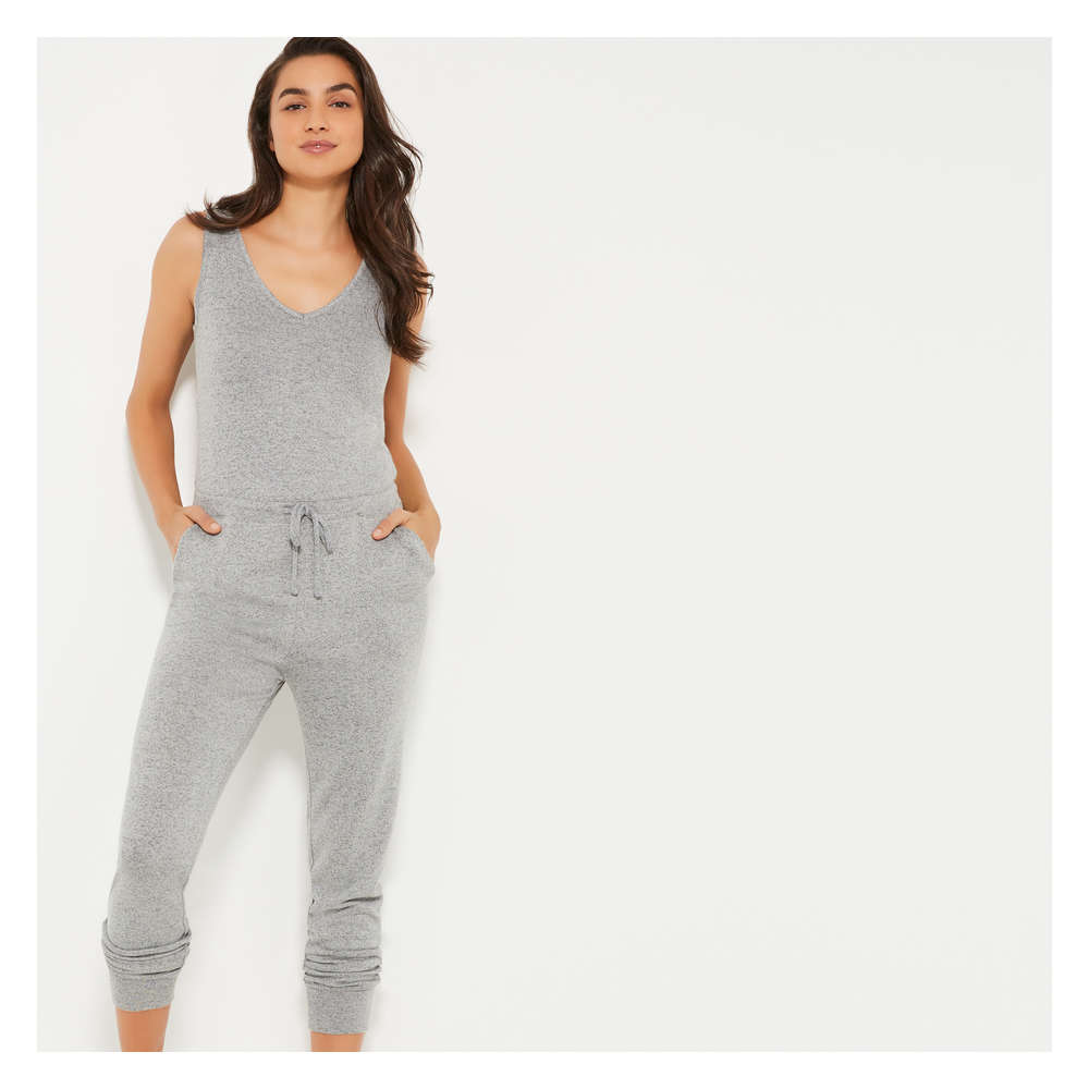 grey knit jumpsuit