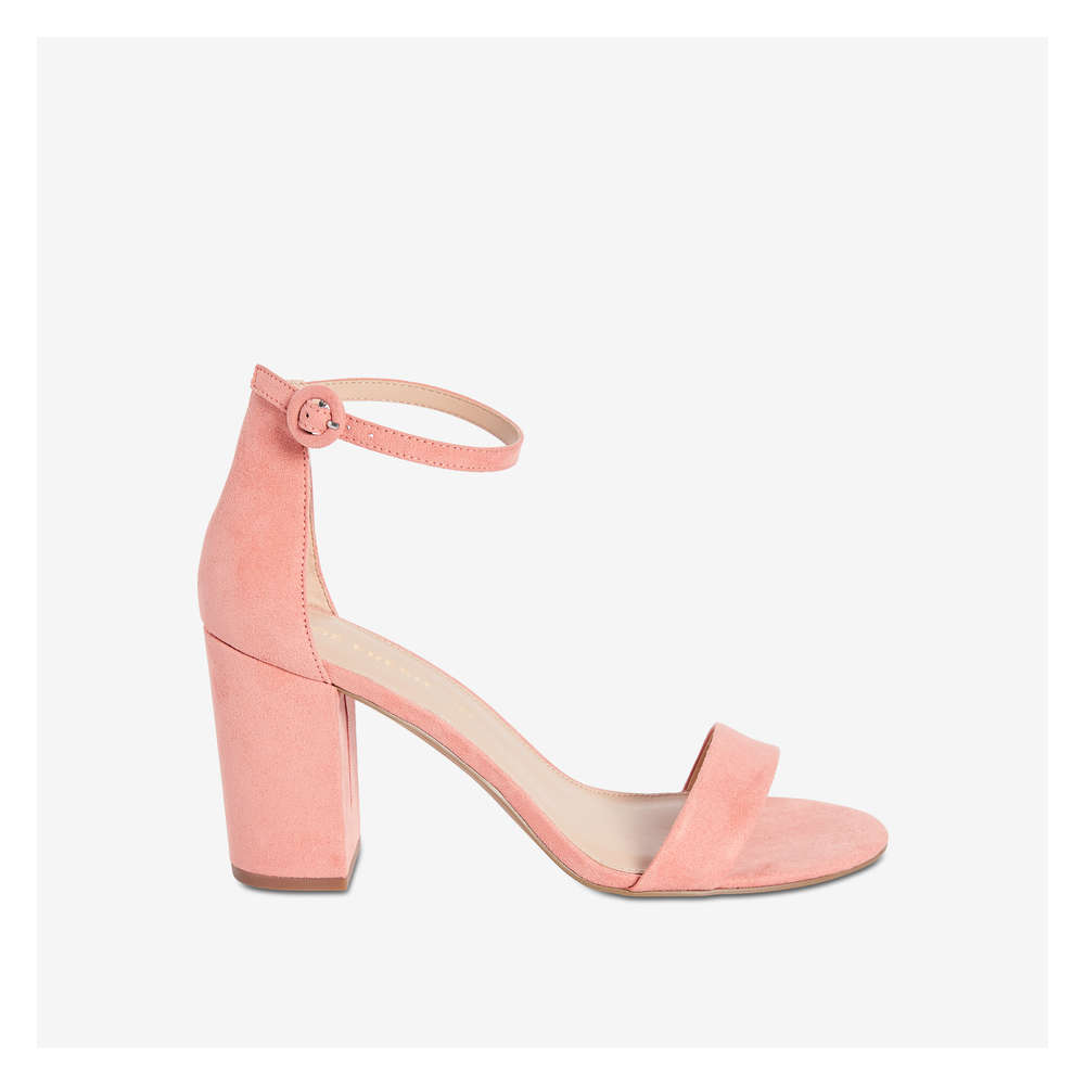 coral heeled sandals