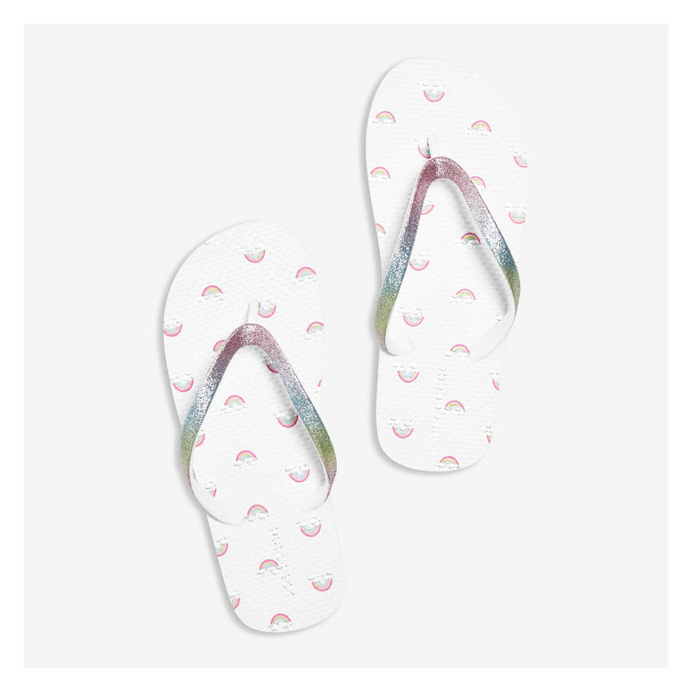 white strap flip flops