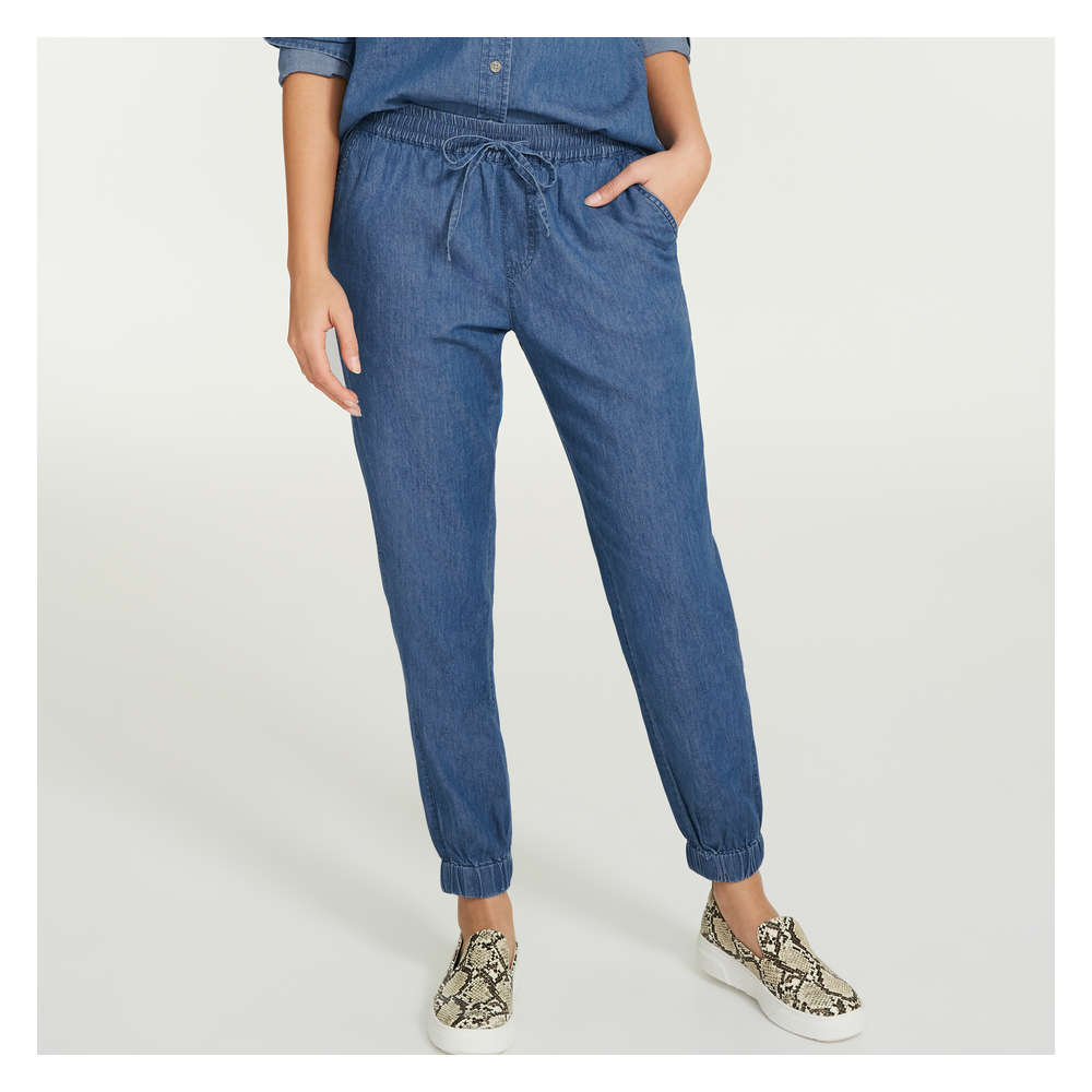 denim look joggers womens