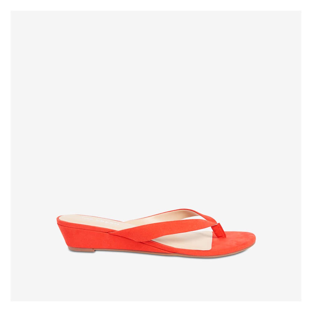 low wedge flip flops