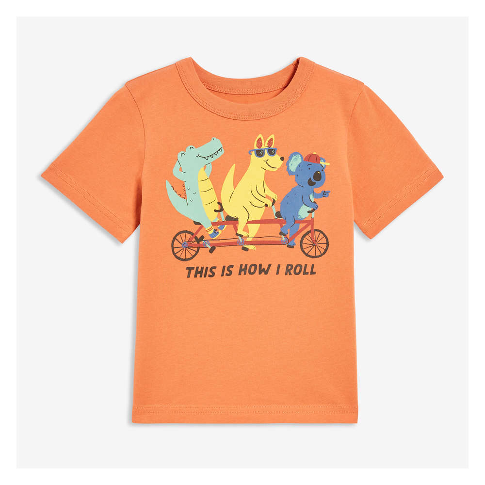 Toddler Boys' Graphic Tee in Orange 