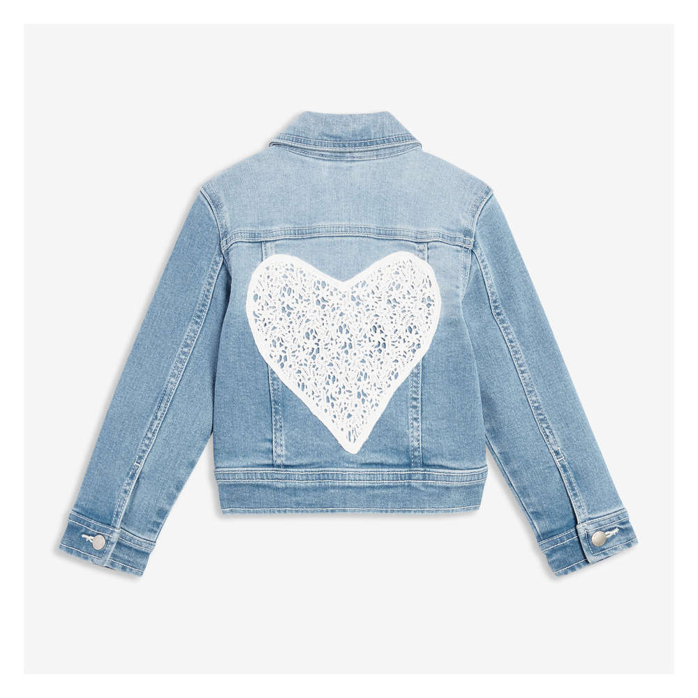 Kid Girls' Denim Jacket in Light Teal 