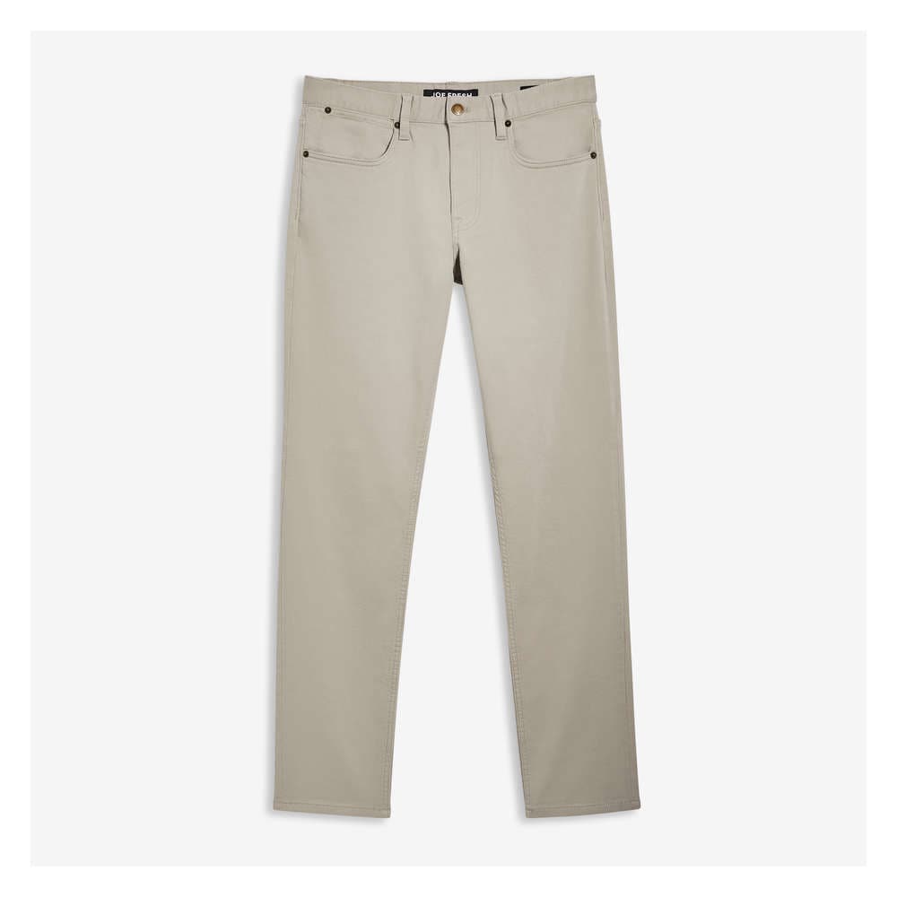 Men's Slim-Fit Twill Pant in Light Grey 