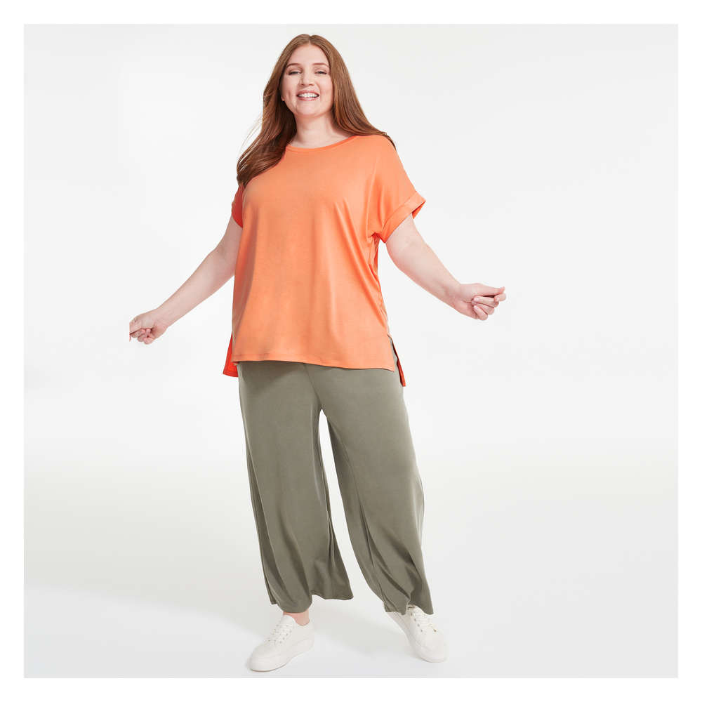 Women+ Rolled Sleeve Tee in Orange from 