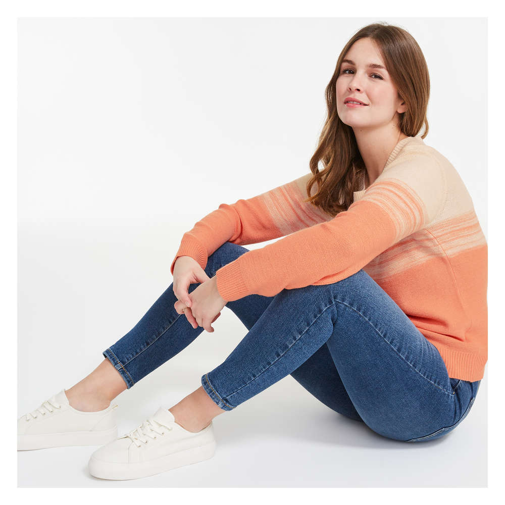 Crew Neck Sweater in Dusty Orange from 