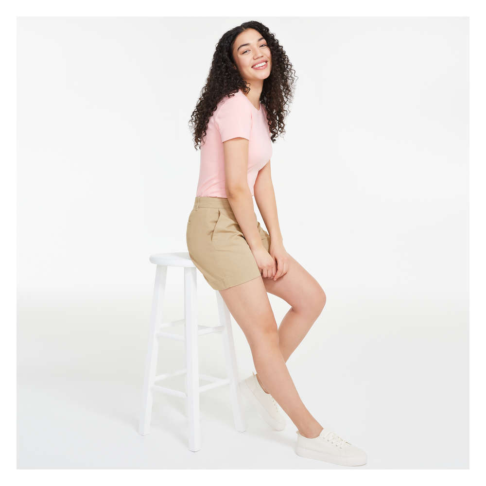 Stretch Twill Short in Khaki Brown from 