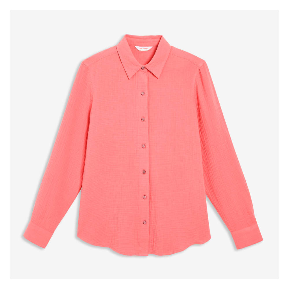 Button-Down Shirt in Coral from Joe Fresh