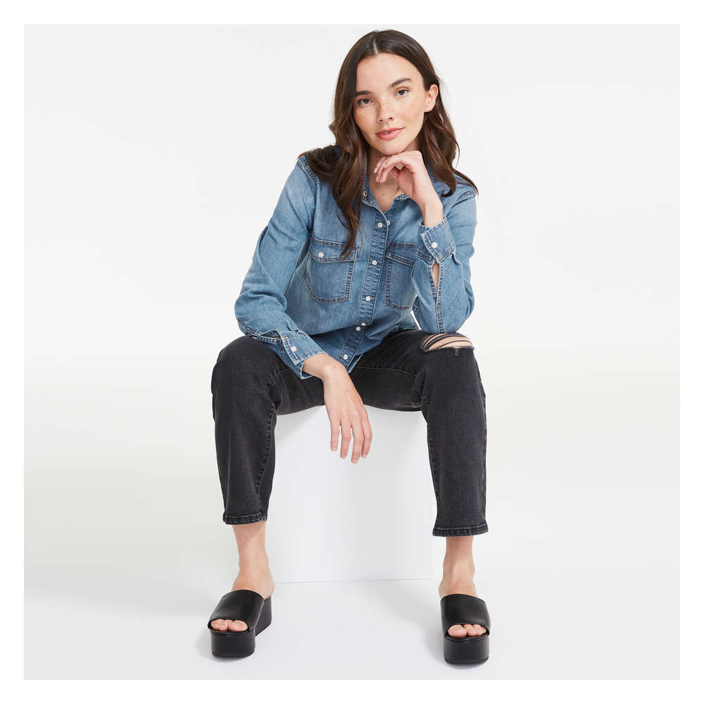 Denim Shirt in Medium Wash from Joe Fresh