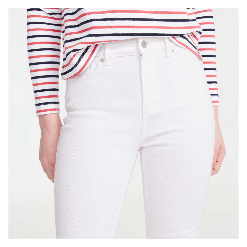 High-Rise Flare Jean in Off White from 