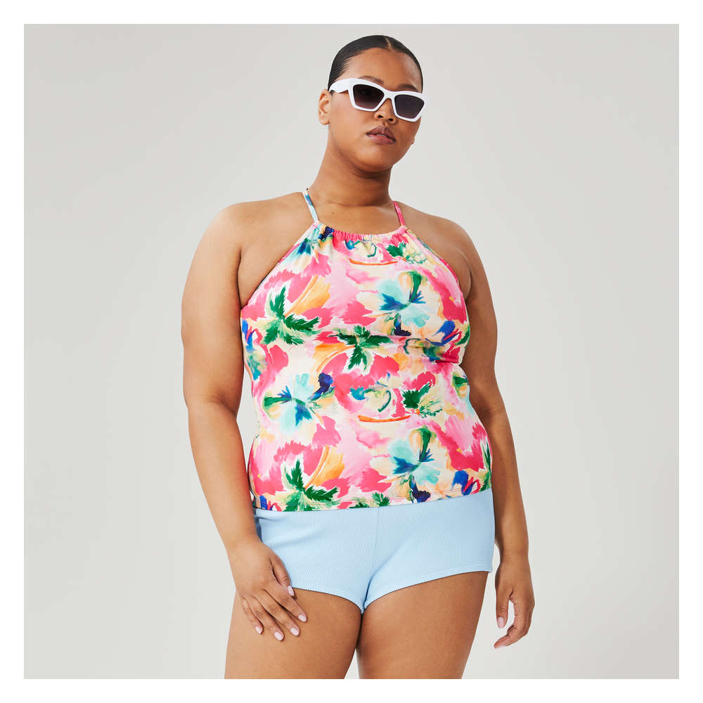 high neck swim top