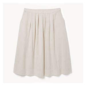 [LOW CLASSIC] / ☆ 24FW GRID WRINKLE H-LINE SKIRT / BEIGE Corduroy h-line skirt (Cream) - Nothing written