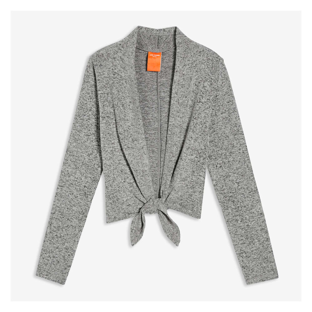 Easy Does It Grey Knit Cropped Cardigan Sweater
