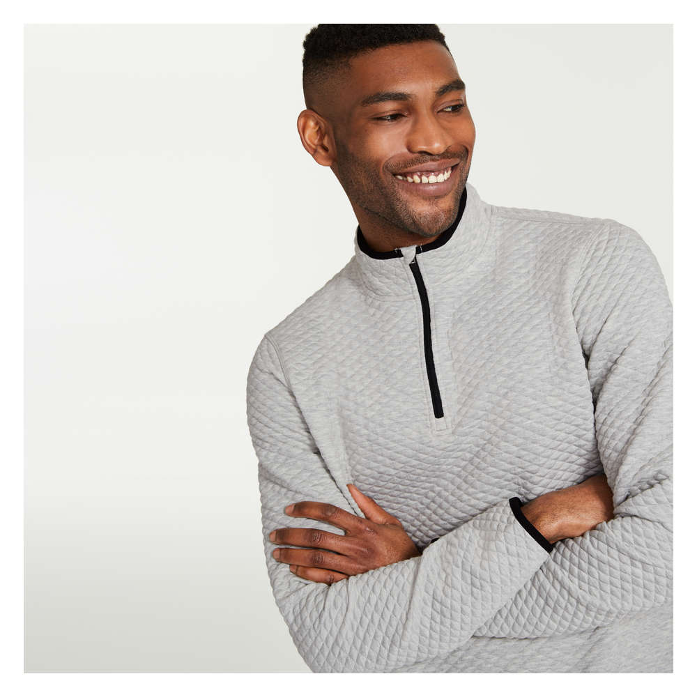 Joe Fresh Chandail matelassé à fermeture éclair 1/4 pour hommes 1 ea, 34,00 $/1ch