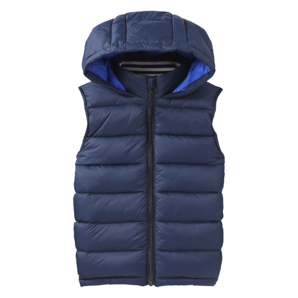 long hooded puffer vest