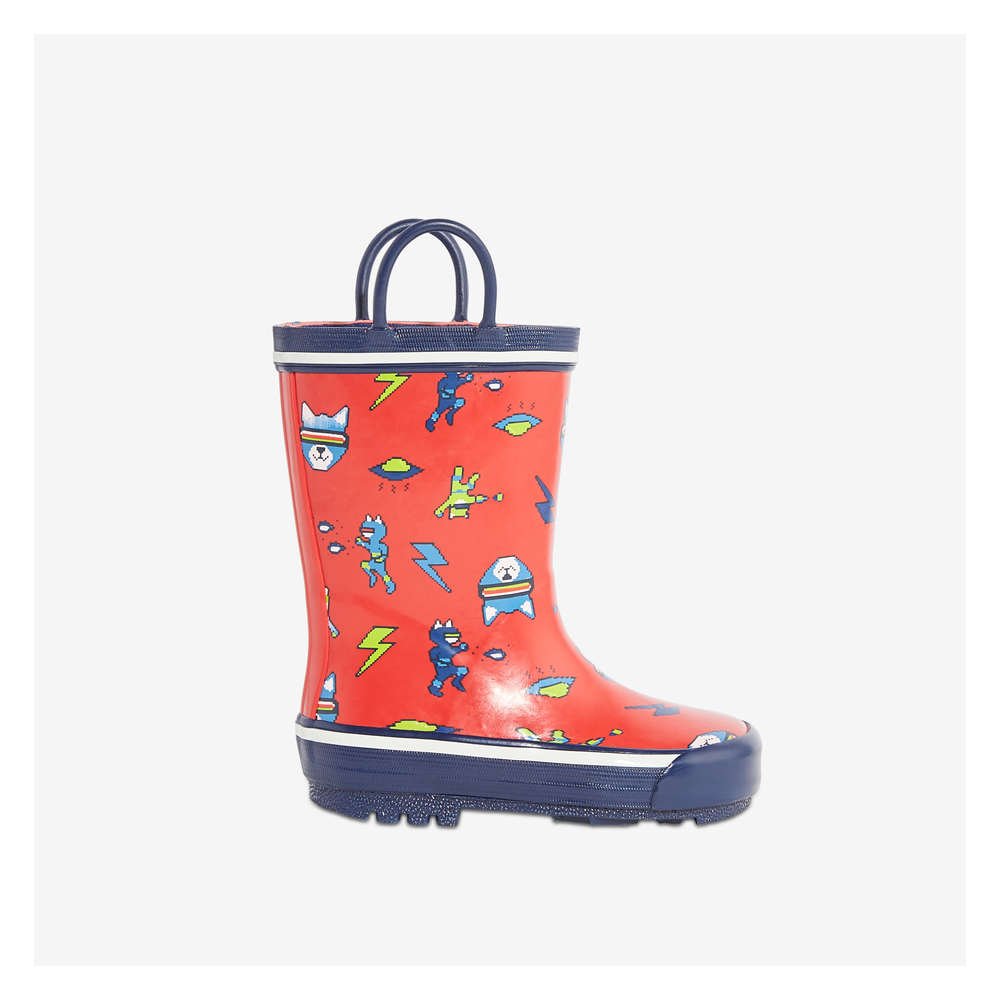 Toddler Boys' Rubber Rain Boot in Red 