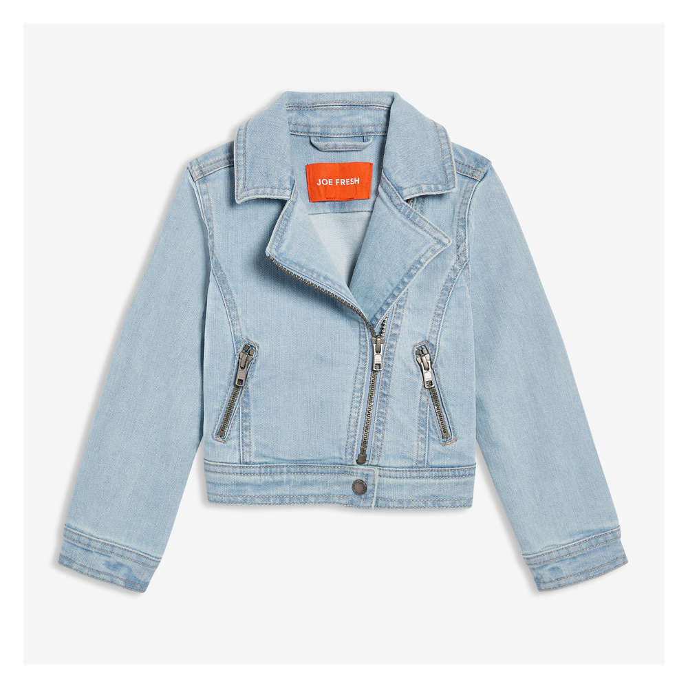 Toddler Girls Moto Jacket In Light Wash From Joe Fresh Clearance 48 Off Toddler Girls Moto Jacket