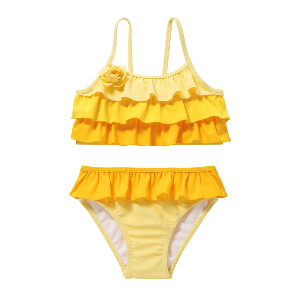 yellow ruffle bikini