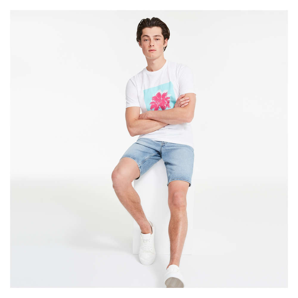 Slim-Fit Denim Short in Medium Wash 