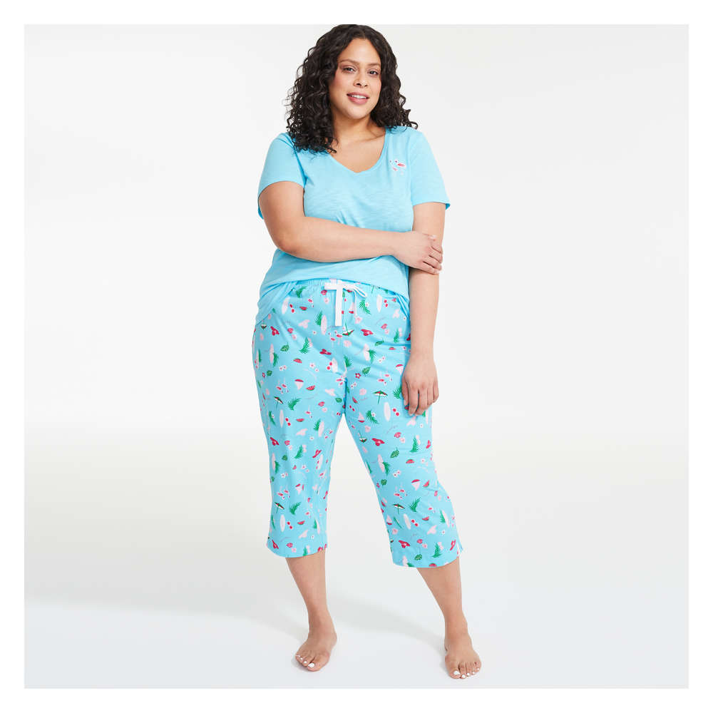 Women+ Printed Sleep Pant in Turquoise 