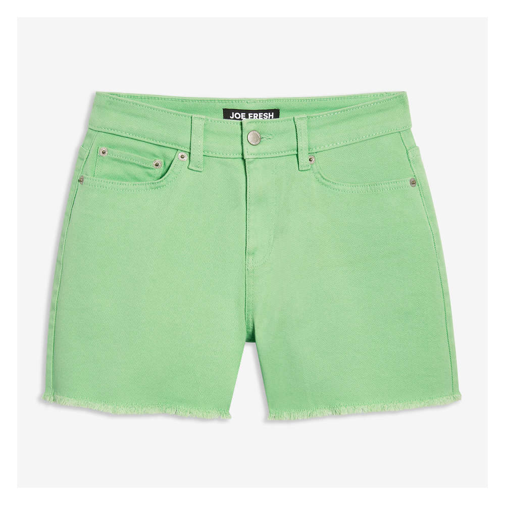 Denim Cutoff Short in Light Green from 