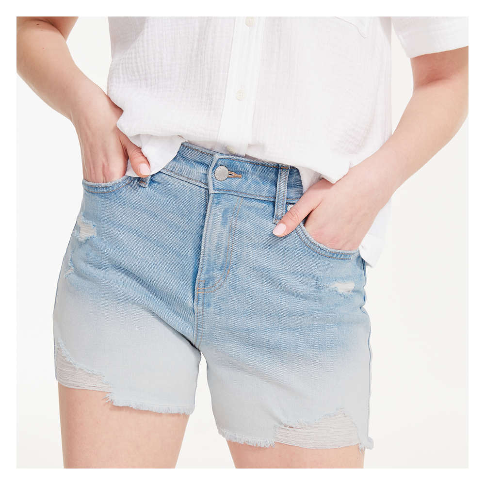 Bleached Denim Cutoff Short in Light 