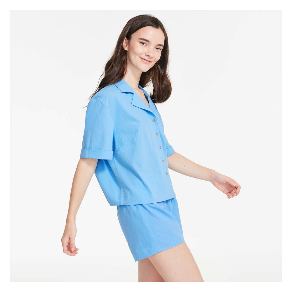 Woven Sleep Shirt in Bright Blue from 