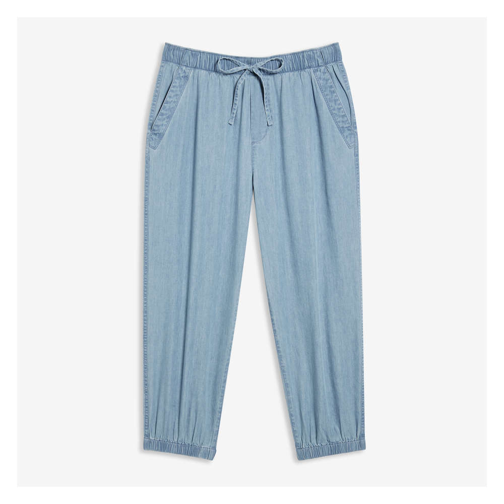 Chambray Jogger in Blue from Joe Fresh