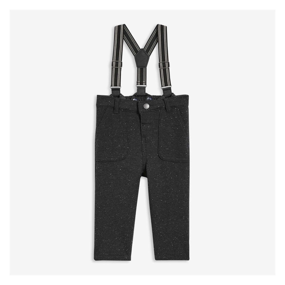 baby boy black pants with suspenders