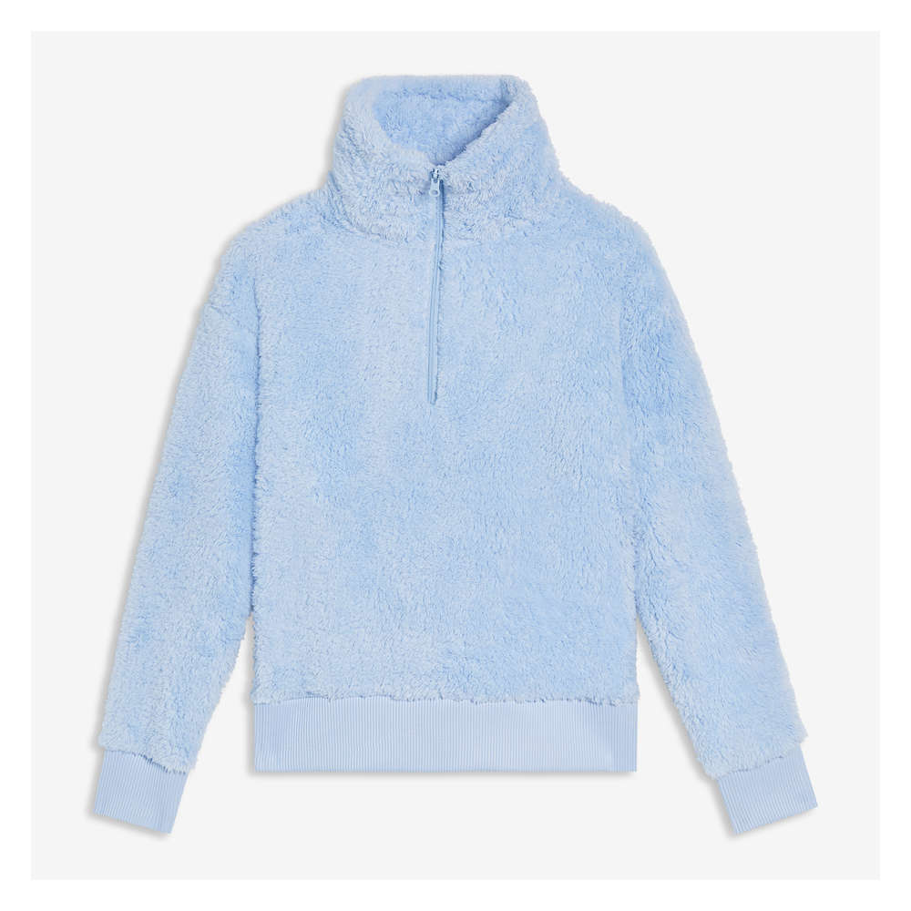 blue sherpa pullover