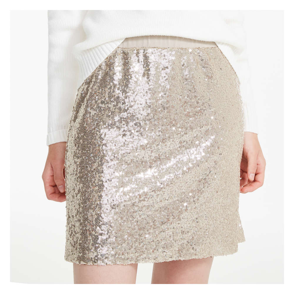 gold sequin skirt xs
